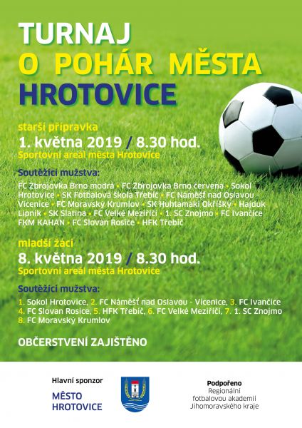 Pozvánka na fotbalový turnaj o pohár města Hrotovice