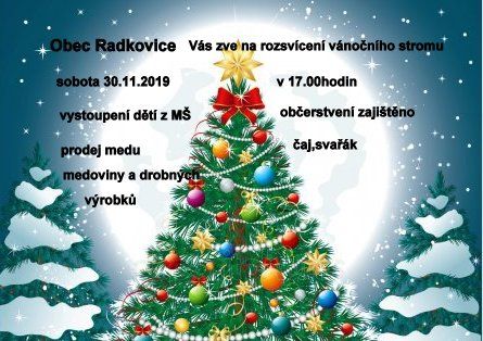 Pozvánka na rozsvěcení stromku v Radkovicích